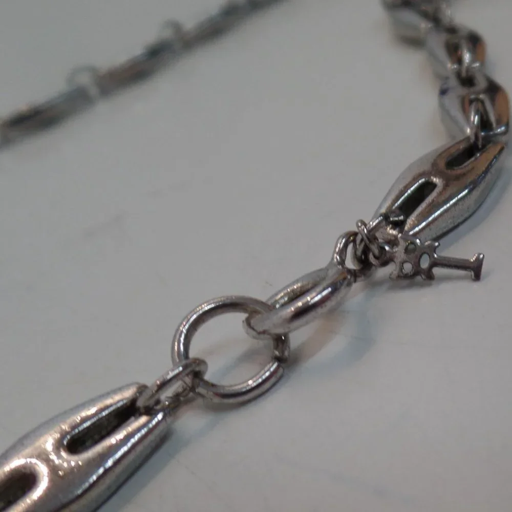 Silvertone Large Link 34" Necklace Double Wrap - Picture 8 of 12
